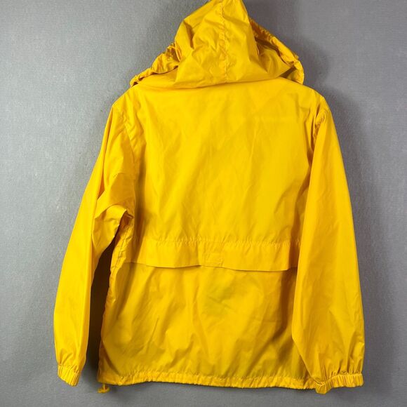 VTG  EBTEK Sac Jacket Mens XS Yellow Hooded Vented Full Zip Windbreaker Hiking - Picture 7 of 14